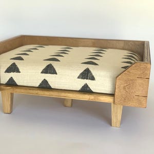 Customizable Raised Wooden Dog Bed, Mid Century Modern, Elevated Pet Bed, Pet Furniture, Handmade Wood Dog Bed Frame, Dog Bed With Cushion