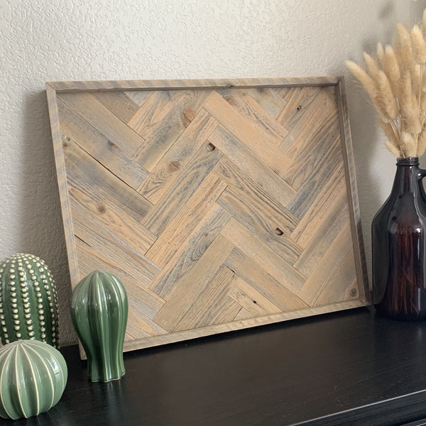 Herringbone Wood Wall Art Etsy