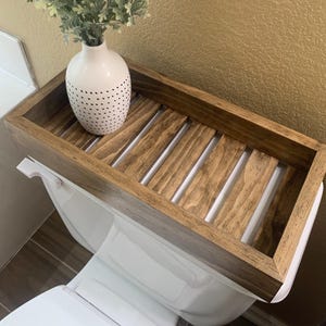 Handmade Rustic Wooden Toilet Tank Tray: Bathroom Decor Box