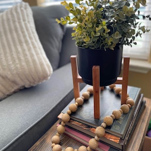Customizable Wooden Elevated Plant Stand | Small 6 inch Plant Stand | Contemporary Wooden Garden Stand