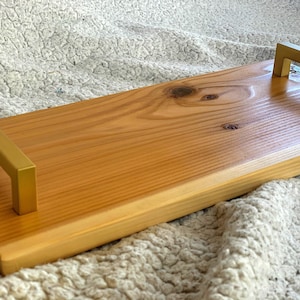 Rustic Wood Vanity Tray, Cosmetics Tray, Jewelry Tray, Small Decorative Tray, Small Wood Tray with Handles, Bedside Tray| Valet Tray