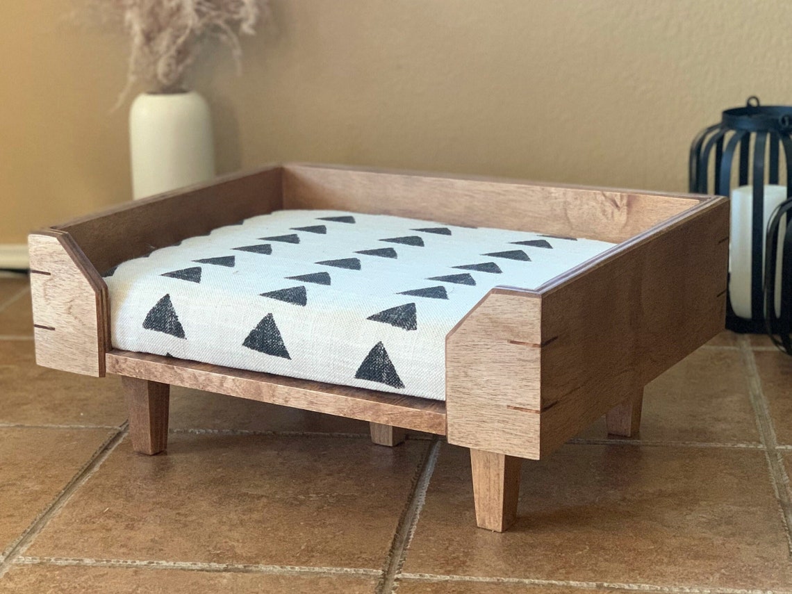 Customizable Raised Wooden Dog Bed Mid Century Modern Etsy