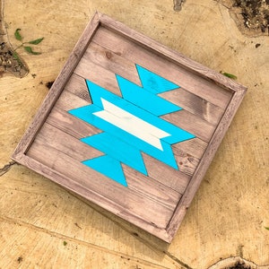 Aztec Wood Wall Art | Wood Mosaic | Wood Wall Hanging | Geometric Wood Art | Boho Decor | Reclaimed Wood Wall Art