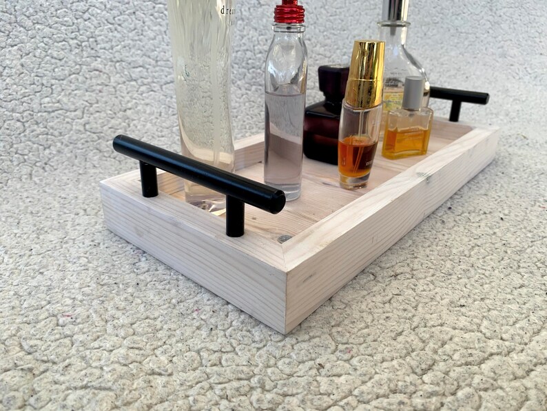 Rustic Wood Vanity Tray Cosmetics Tray Jewelry Tray Etsy