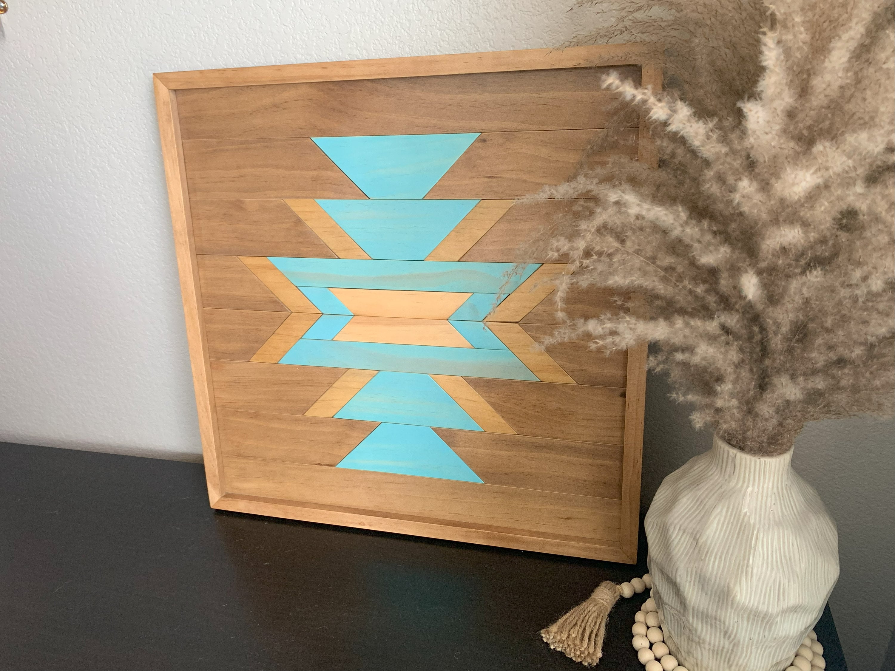 Large Rustic Aztec Wood Art Living Room Wall Decor Wood Etsy