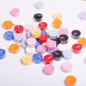 Beautifully Coloured Tealight Candles, Multi Pack Candles Retro Sweets Scented and Unscented. Candle Painting. image 3