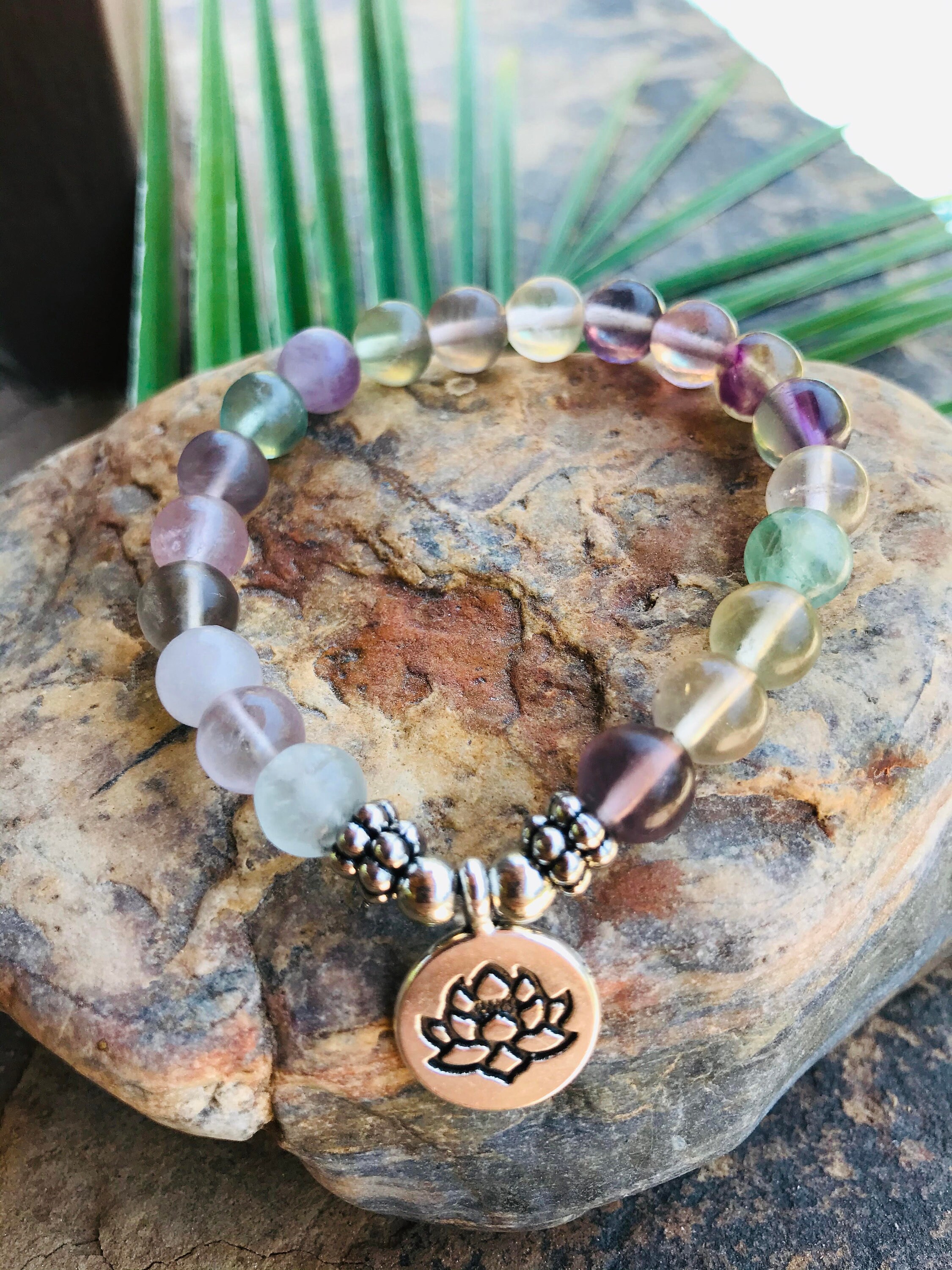 POWERFUL Rainbow Flourite Wellness Energy Bracelet, Healing Bracelet