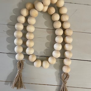 Wood Bead Garland, Decor, Home Decor, Decor for the home, Home Decorations, Gift, Gifts, Gifts for, Gift for her, Home, Kitchen, Room Decor