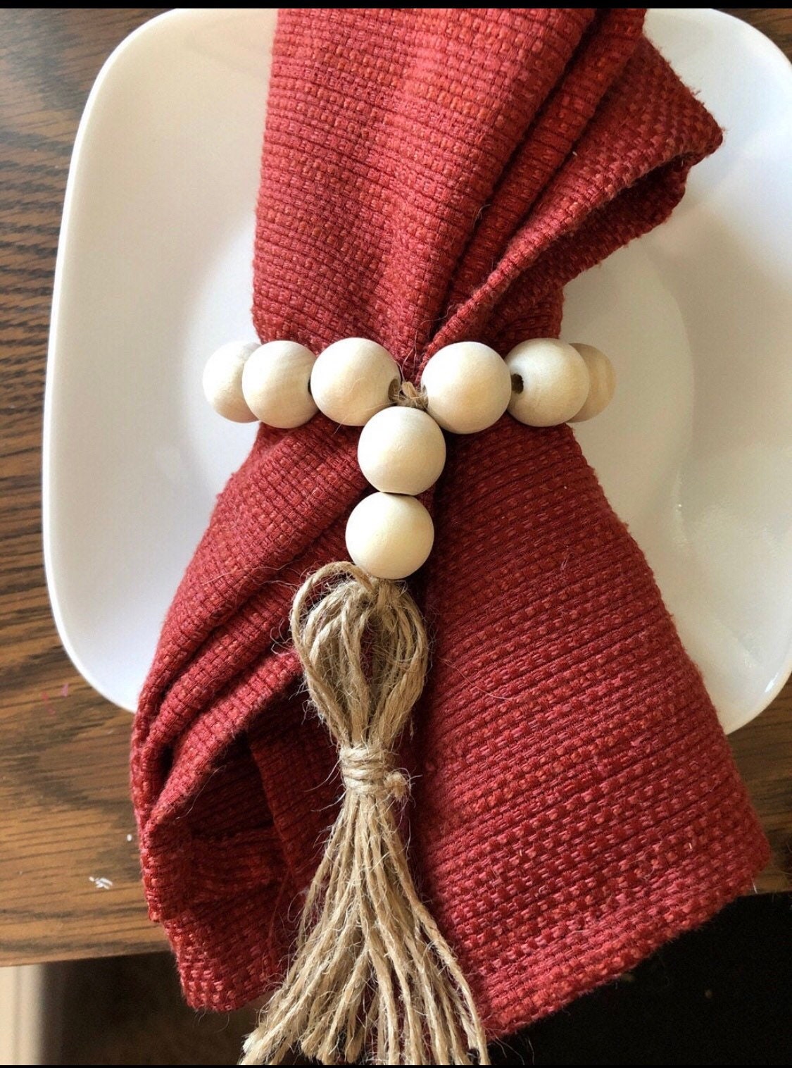 Farmhouse Wood Napkin Rings Kitchen Decor Table Decor 6 Etsy