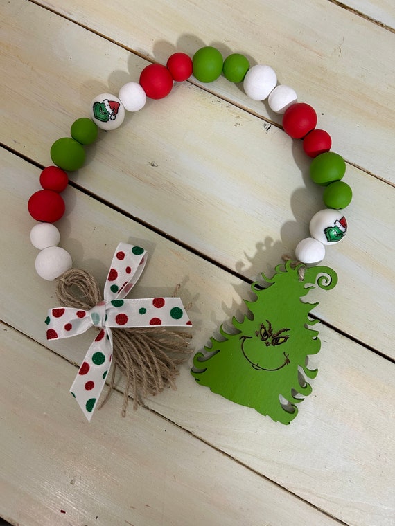 Christmas, Wood Bead Garland, Home Decor, Decor, Christmas