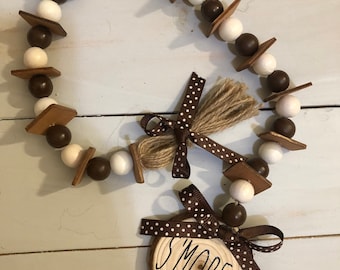 Fall Decor, Wood Bead Garland, Home Decor, Gift for her, Home Decorations, Christmas Gift, Ornament, Ornaments, Kitchen, Bead, Beads, Decor