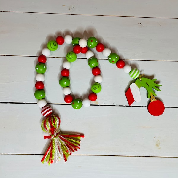 Decoración del hogar, guirnalda de cuentas de madera, decoración navideña, decoración, decoración del hogar, regalo de Navidad, decoraciones para el hogar, regalo, adorno, adornos, regalos para