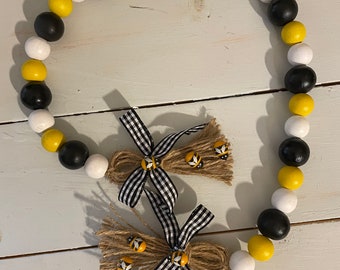 Spring Decor for the home, Wood Bead Garland, Decor, Gift, Gift for her, Christmas Gift, Gifts for, Ornament, Ornaments, Kitchen, Home Decor
