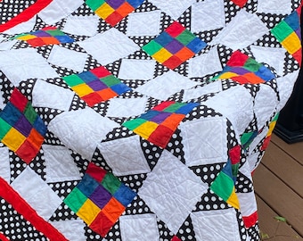 Polka Dot Stars Lap Quilt