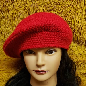 Crochet beret-red beret-made to order-beret cap