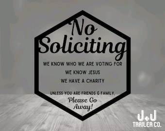 No Soliciting, we know Jesus / Permanent Decal // Vinyl Decals for Doors and Windows