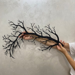 Tree branch coat rack wall, Metal wall art coat rack, Tree coat rack wall mounted, Tree limb coat rack, Wall mounted steel hanger, Hanger