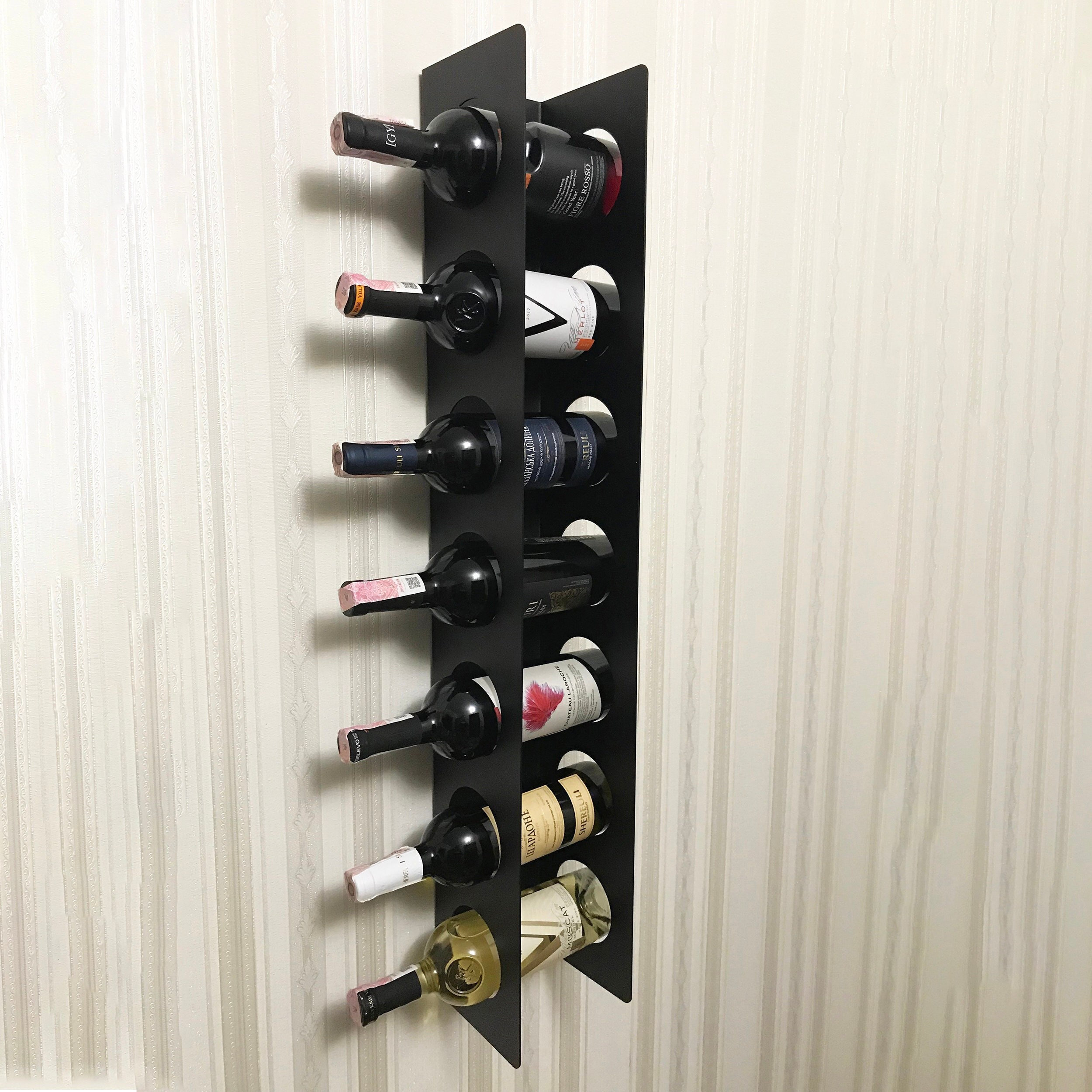 Farmhouse Wall Wine Rack Rustic Wooden Natural Wall Mounted Wine