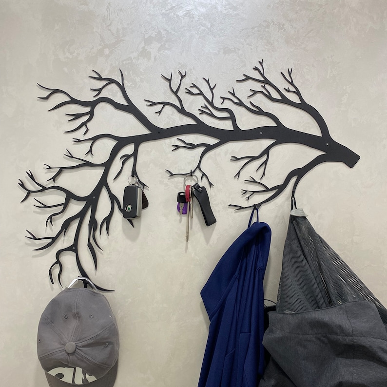 Tree Branch Coat Rack Wall, Metal Wall Art Coat Rack, Tree Coat Rack