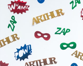 Personalised Superhero Theme Confetti / Superhero Party / Superhero Theme Decor / Superhero Theme Decorations / Table Scatter