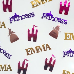 Confeti temático de princesa personalizado / Fiesta temática de princesa / Decoración temática de princesa / Decoraciones temáticas de princesa / Dispersión de mesa
