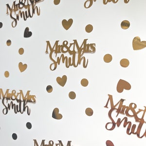 Mr & Mrs - Coriandoli nuziali personalizzati / Decorazioni da tavola / Dispersioni da tavola / Decorazioni per matrimoni
