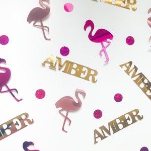 Flamingo Theme - Personalised Confetti / Flamingo Theme Party / Flamingo decor / Flamingo Decorations / Table Scatter