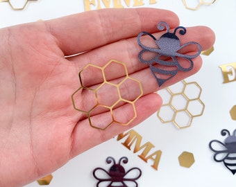 Personalised Bee Confetti made from High quality foil / Birthday Confetti / Bee theme
