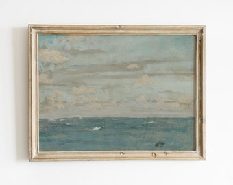 Weathered Ocean - Mellow, calm, and cool blue oceanscape art print