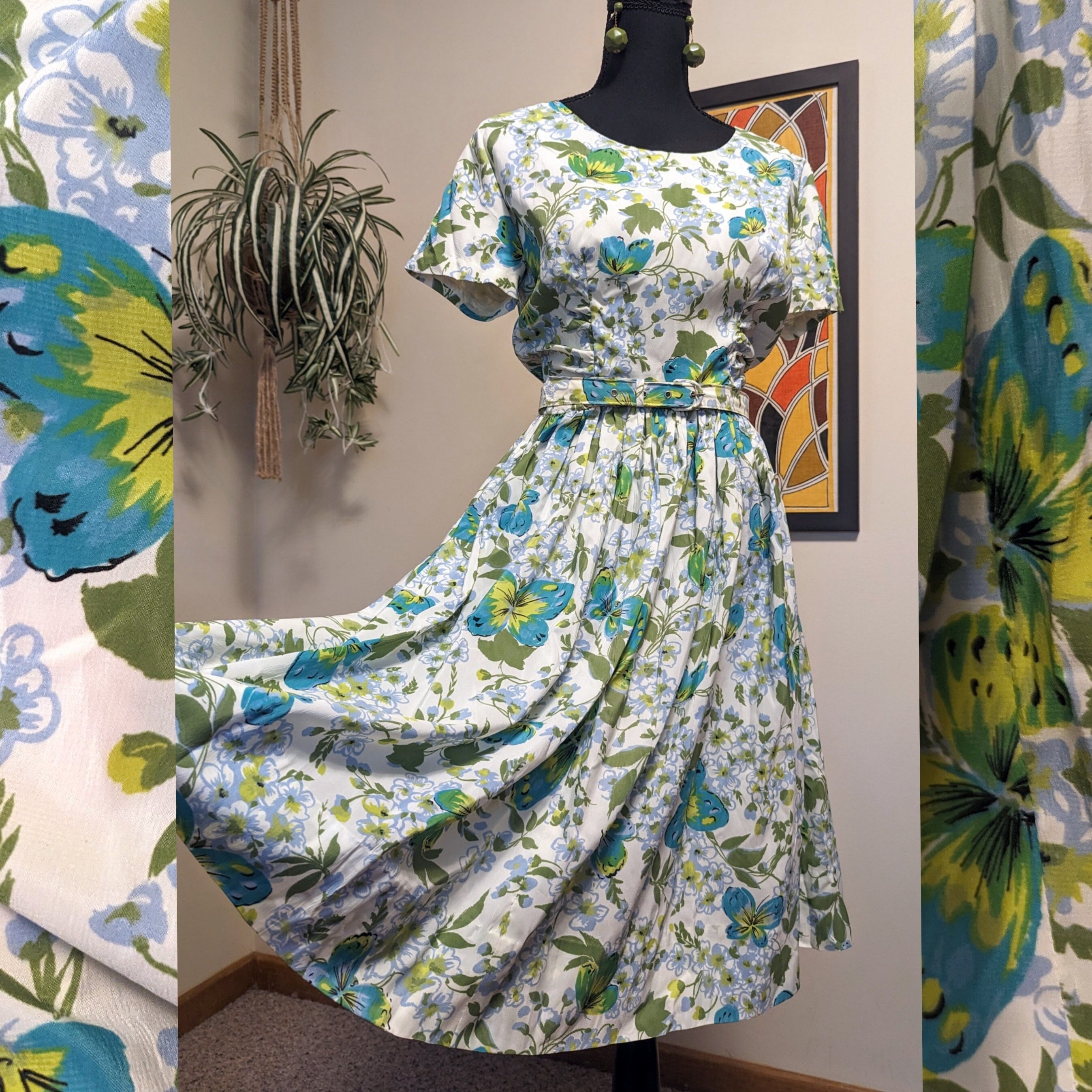 50s floral print flare combo dress Vintage 1950s Pink Silk Floral Party Dress Nip Waist Crumb Catcher- sm –  Better Dresses Vintage main image 1