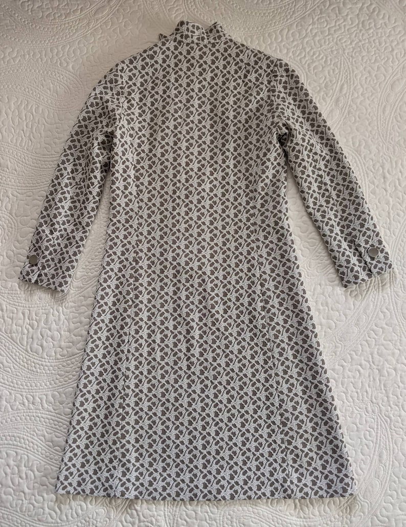1960s Mod VOGUE Young Fashionables Grey and White Asymmetrical Button Down Polyester Dress\u00a0