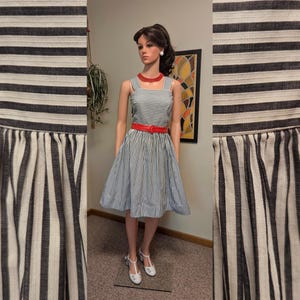 Vintage 1950s White Striped Cotton Sundress W/ Gathered Full Skirt / 50s  Nautical Beach Summer Fit and Flare Dress - Etsy