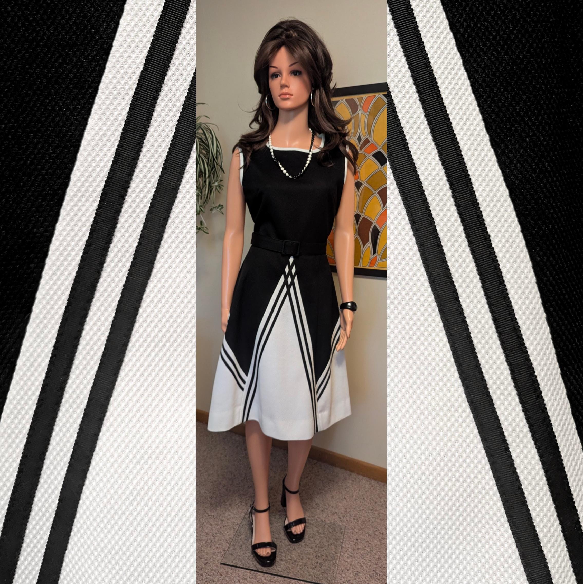 slim fit dress slacks Vintage 70s Black Cocktail Dress main image 0