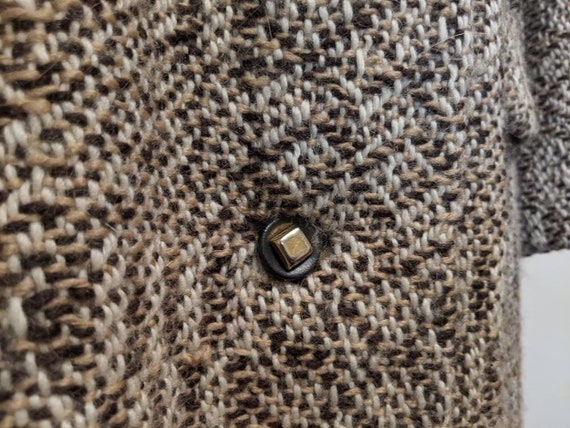 RARE 1970s Vintage Woven Wool Tweed Princess Coat… - image 7