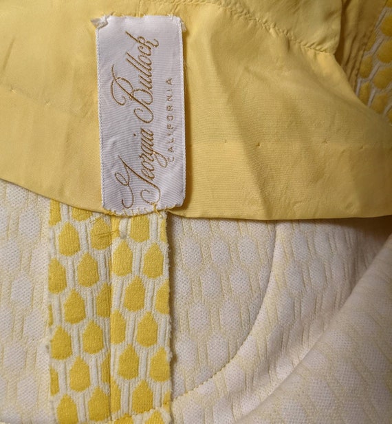 Vintage 1960s "Georgia Bullock" Yellow & White Do… - image 10