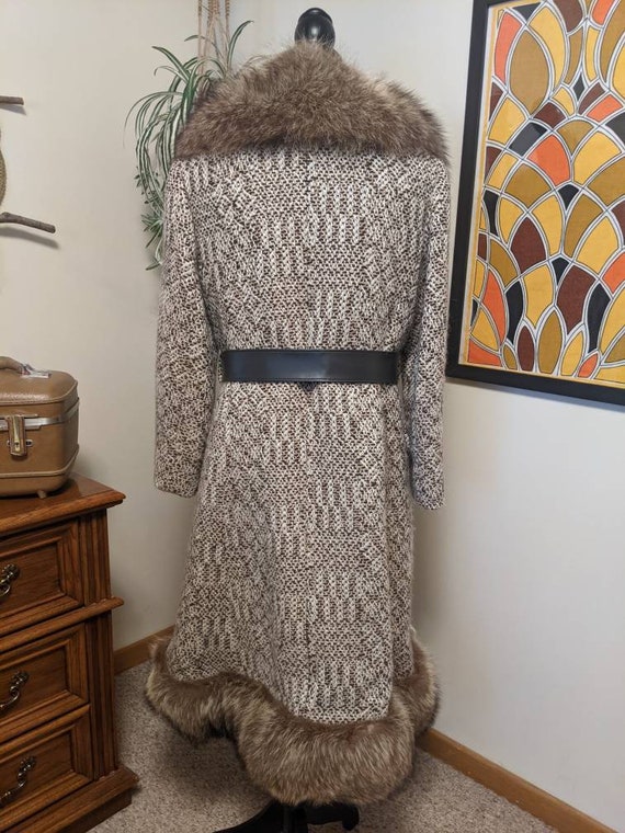 RARE 1970s Vintage Woven Wool Tweed Princess Coat… - image 6