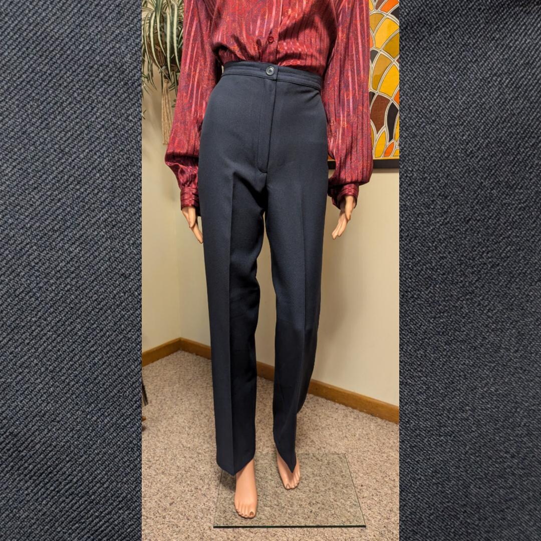 Vintage 1970s 1980s Bobbie Brooks Grey High Waisted Straight Leg