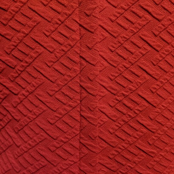 Vintage 1960s Bright Red Textured Polyester Shift… - image 7