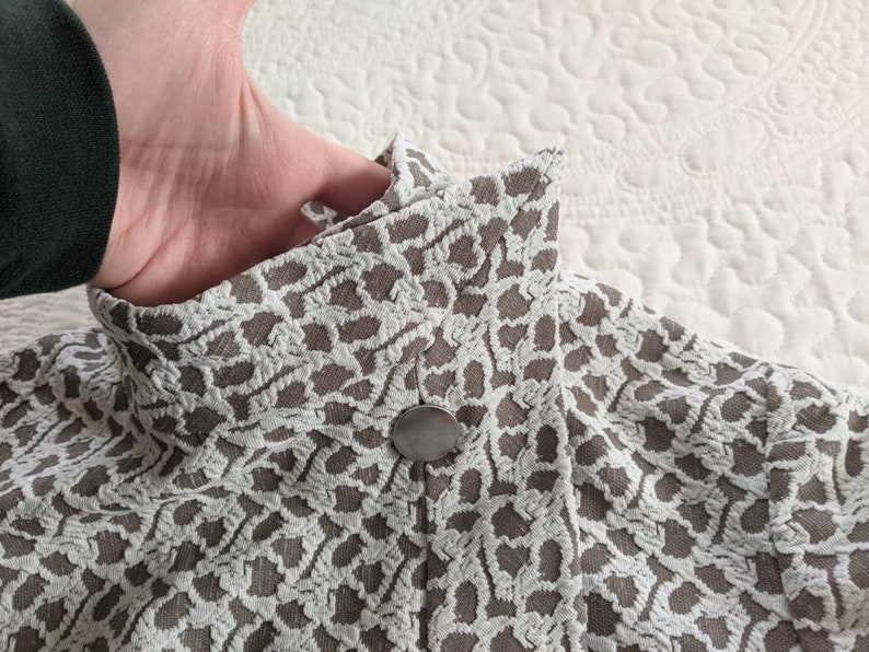 1960s Mod VOGUE Young Fashionables Grey and White Asymmetrical Button Down Polyester Dress\u00a0