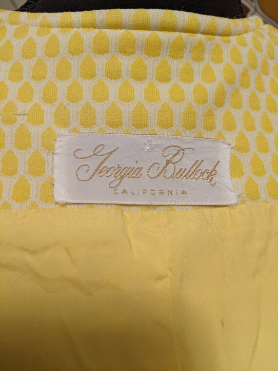 Vintage 1960s "Georgia Bullock" Yellow & White Do… - image 9