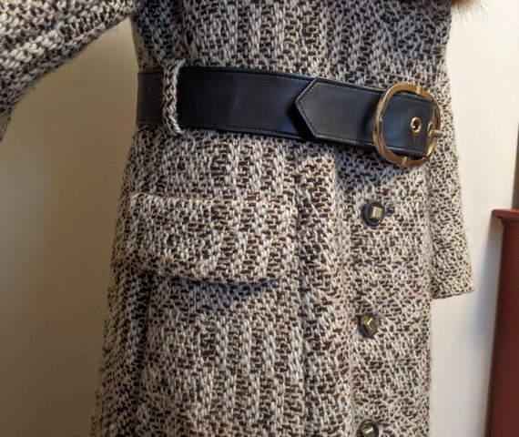 RARE 1970s Vintage Woven Wool Tweed Princess Coat… - image 5