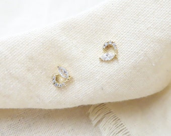 Teardrop style with cz stud earring