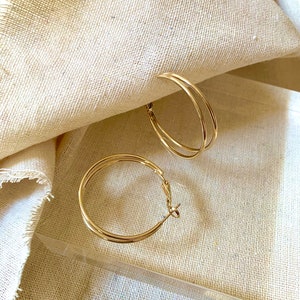 35mm Medium Double Hoop Earrings