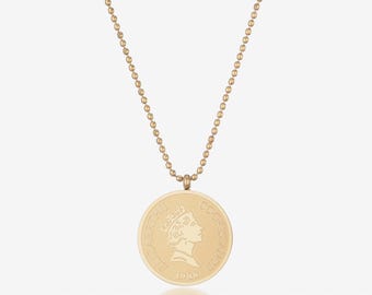 Queen Elizabeth Coin Necklace for Daily Wear – Timeless Gold Royalty