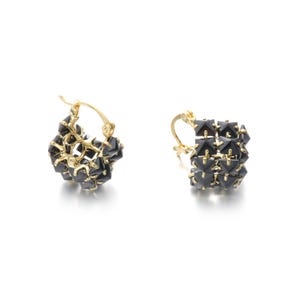 Glamorous Gold and Black Earrings – Radiant Luxury for a Dazzling Look