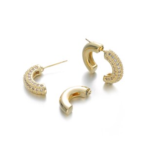 Customized CZ Versatile and Elegant Gold Hoop Earrings for Daily Use, Perfect for Adding Subtle Glamour