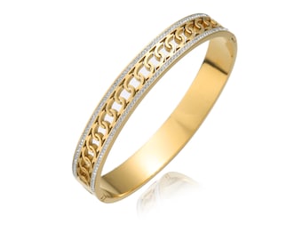 Superbe bracelet manchette en or et zircone cubique pour un look sophistiqué