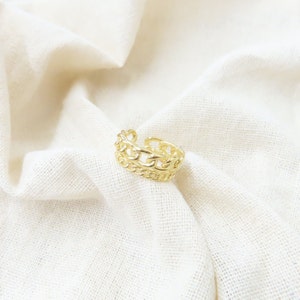 Double cuban link chain ring