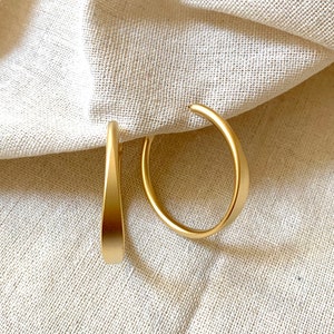 35mm, 25mm, 20mm Matte Gold Hoop Earrings