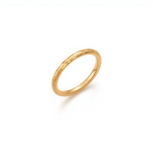 Nowoczesny pierścionek z teksturą z 24-karatowego złota, minimalistyczny pierścionek do łączenia